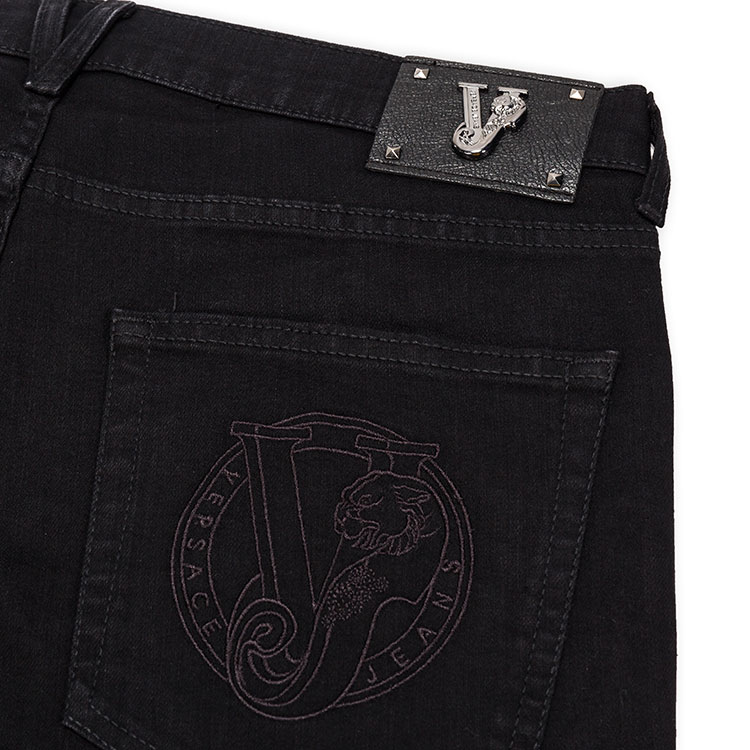 versace jeans,versace 海报 versace jeans/范思哲牛仔 男士裤子 黑色 口袋logo刺绣 棉质休闲裤