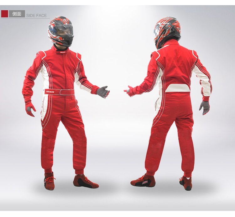 jxhracing将相侯 三层全棉阻燃 房车越野场地拉力 黑红 汽车赛车服