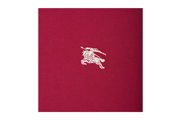 burberry/博柏利 紫红色 brit刺绣logo经典短袖polo衫男士t恤 7441801