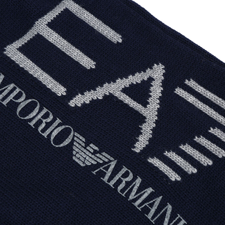 emporio armani/安普里奥阿玛尼 男针织衫 蓝色 经典logo标志 立领