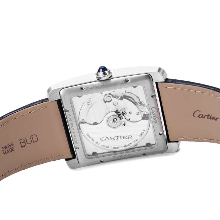 CARTIER\/卡地亚 坦克系列 背透皮表带 自动机械男表 W5330003