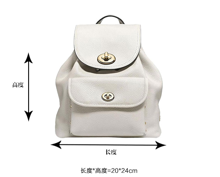 coach/蔻驰 纯皮 双肩包 迷你 37581 白色图片