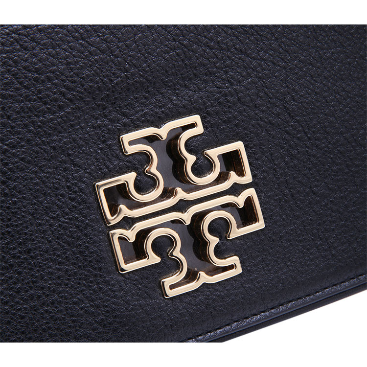 tory burch/汤丽柏琦黑色牛皮材质经典logo装饰女士单肩斜挎包