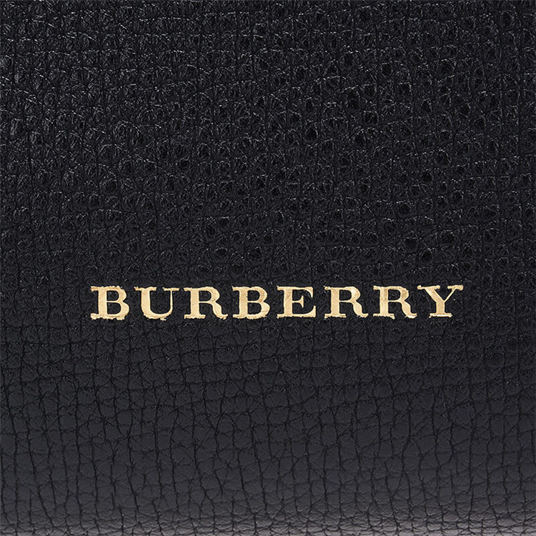 burberry/博柏利 女士the banner house系列黑色织物配皮格纹迷你班纳