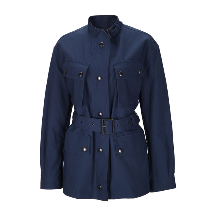 burberrybrit系列,burberrybrit burberry/博柏利 brit系列暗蓝色纯棉材质收腰女士外套(风衣),151481