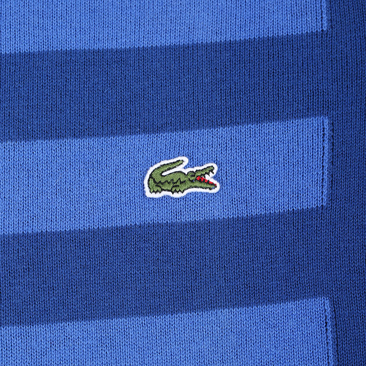 lacoste/鳄鱼男士蓝色70%棉30%亚麻圆领长袖男针织衫