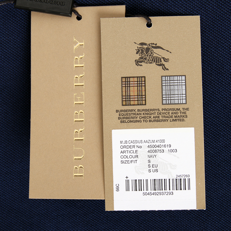 burberry/博柏利brit系列时尚经典修身版翻领短袖男士t恤 国际码