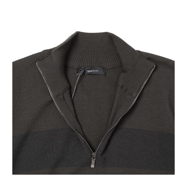 zegna sport/zegna sport 男针织衫 羊毛混纺拉链半开襟男士羊毛衫