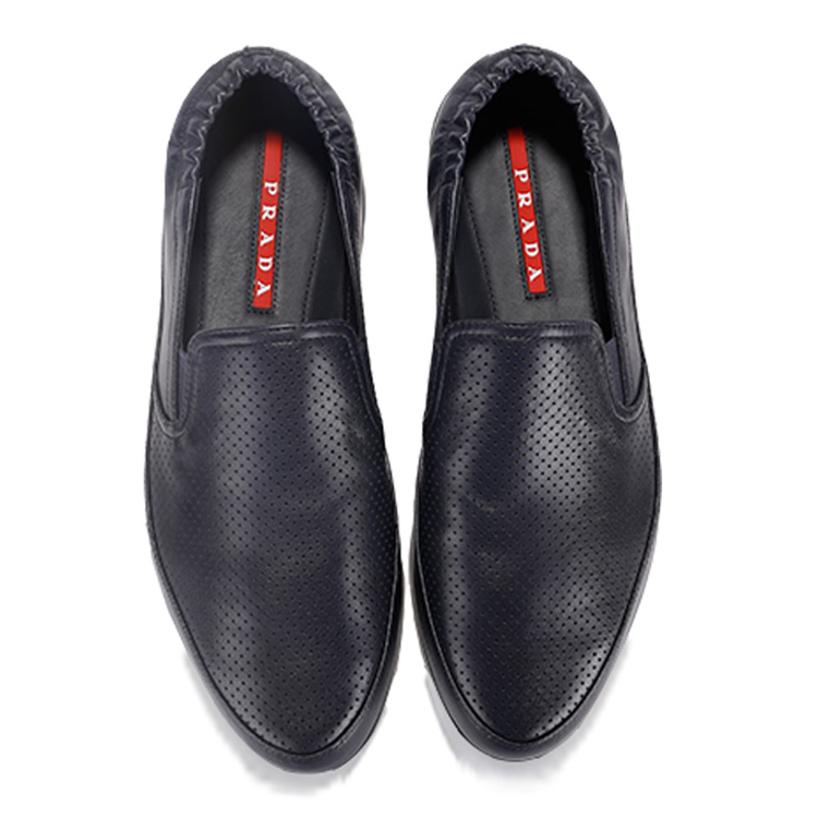 prada/普拉达 牛皮 一脚蹬 男士休闲鞋 蓝色 42.