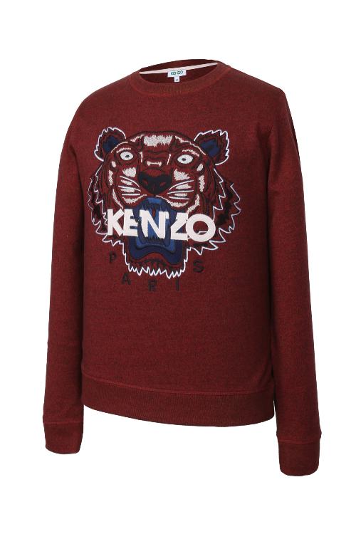 kenzo/高田贤三 酒红色圆领虎头图案长袖男士卫衣 4xj 5sw001 23
