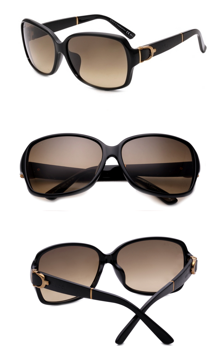 75qed黑色框女式墨镜 亚洲版马衔扣皮腿太阳眼镜【正品 价格 图片】