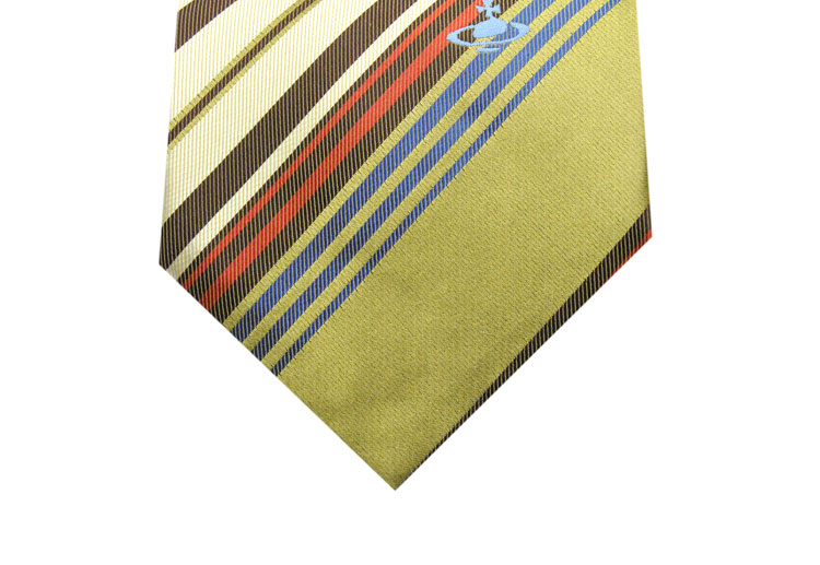 vivienne westwood/维维安韦斯特伍德 男士底 彩色条纹logo刺绣领带