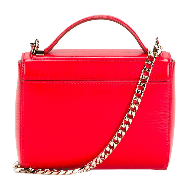 givenchy/纪梵希 pandora系列女士小牛皮金属品牌logo红色两用手提包