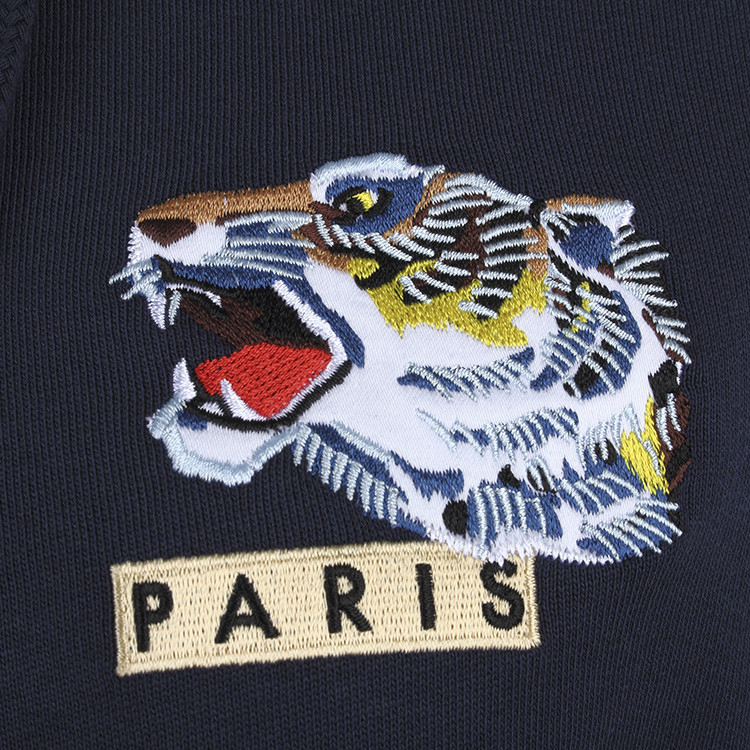 kenzo/高田贤三 女士时尚休闲连帽老虎刺绣字母印花棉质卫衣 f762sw