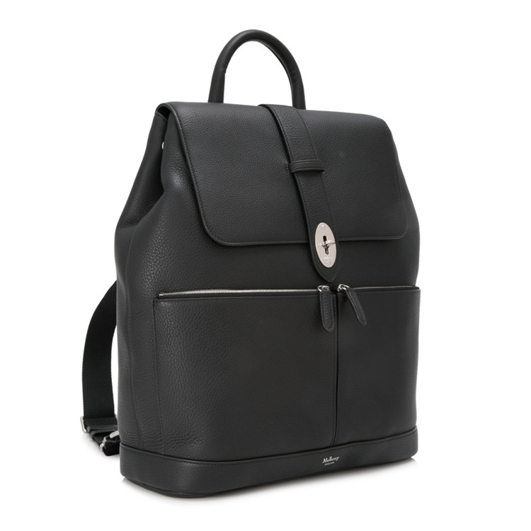 mulberry/玛百莉 reston男士黑色小牛皮双肩包