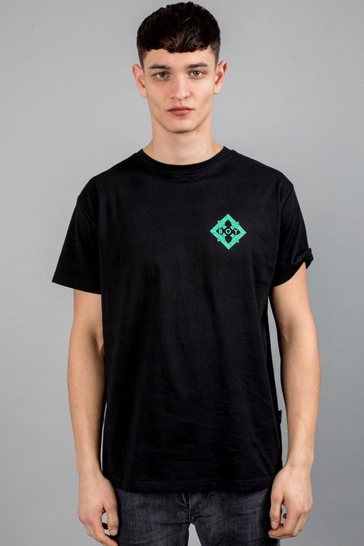 london/boy london伦敦男孩 男女同款圆领黑白前后印花休闲短袖t恤