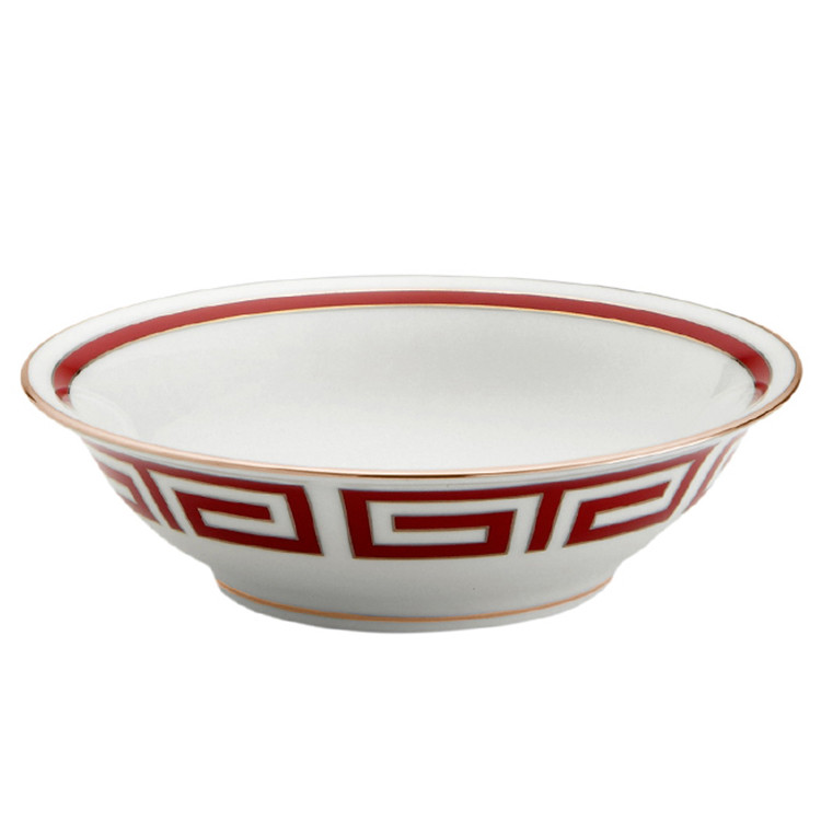 richard ginori 陶瓷水果碗*6个 金边 红白拼色 直径:14cm labirinto