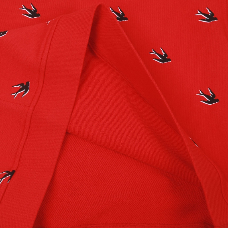 18秋冬服装 mcqueen/mcqueen 女士红色棉质燕子印花卫衣 472273rlj62