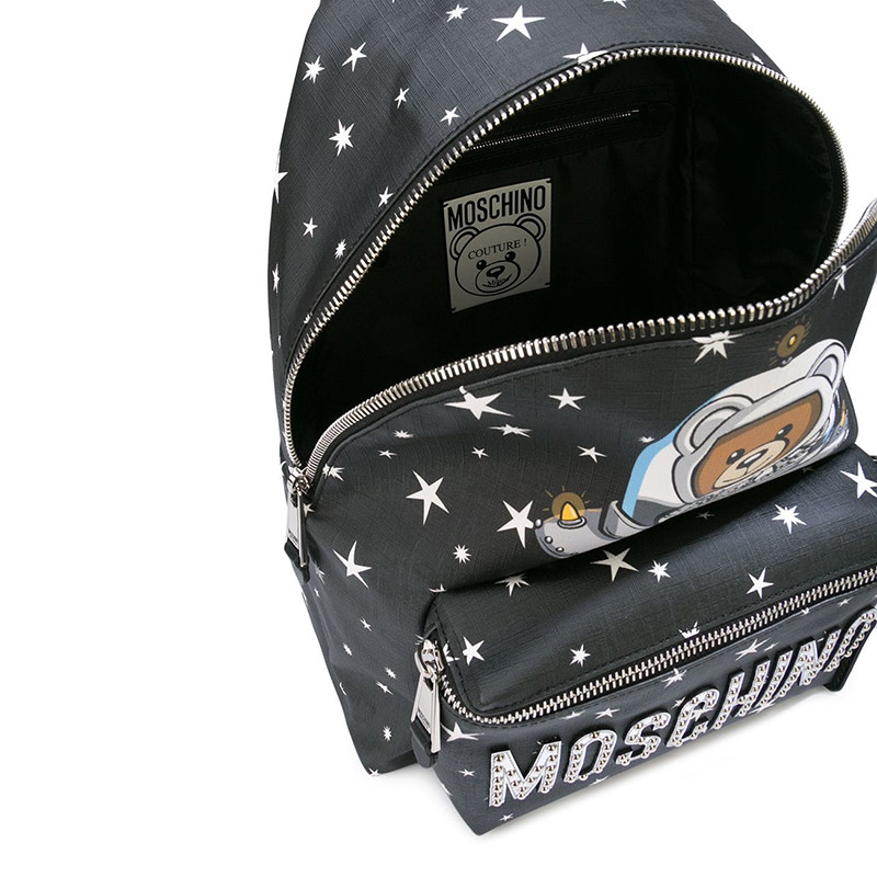moschino/莫斯奇诺 太空熊黑色大号双肩包 a7640
