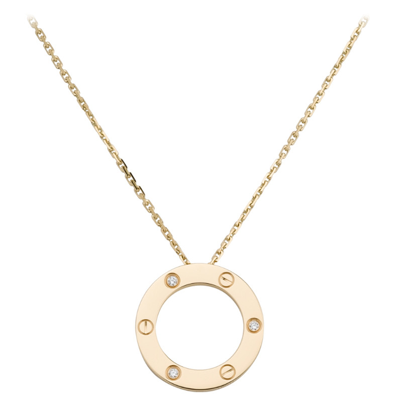 【包邮包税】cartier/卡地亚 经典love系列 黄色k金 钻石 时尚项链