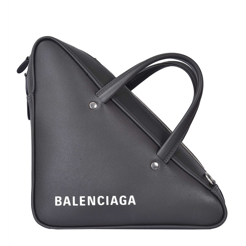 balenciaga/巴黎世家 女士灰色皮质手提三角包 476975 c8k02 1250