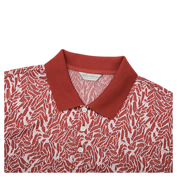 君皇仕/gieves&hawkes19年春夏赤红色男士短polo-g39h9er10178