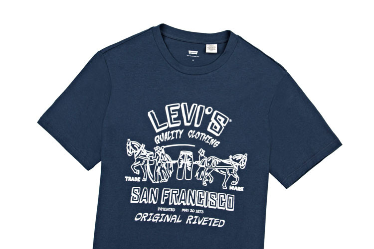 levi's/levi's 李维斯男士圆领棉印花图案短袖棉t恤 美码偏大一码