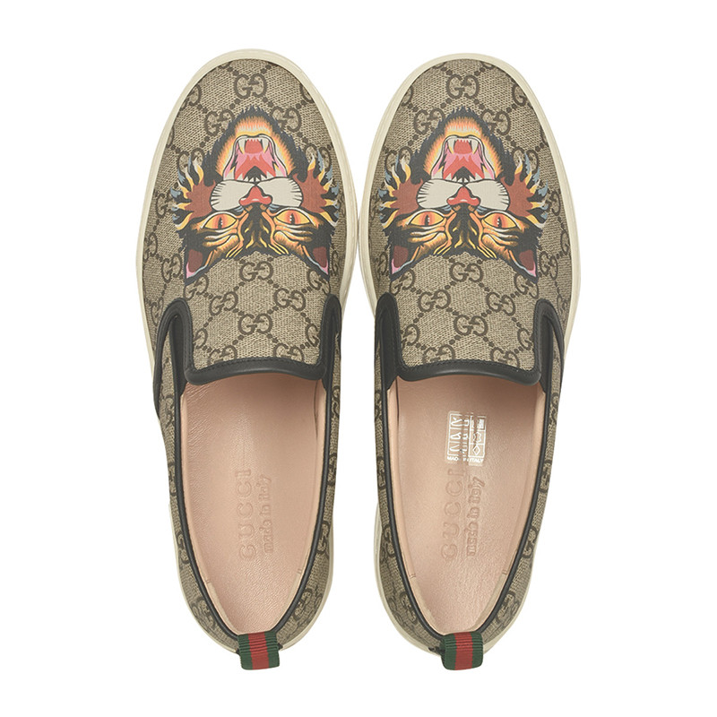 gucci/古驰 男士虎头印花乐福鞋 休闲鞋 男鞋 473755