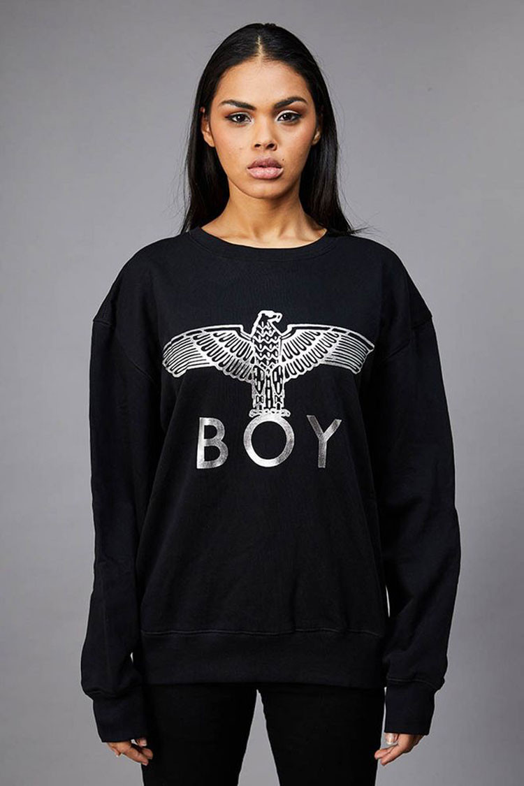 boy london/伦敦男孩 英版 情侣款 圆领 大鹰标印花 男士 长袖 女士