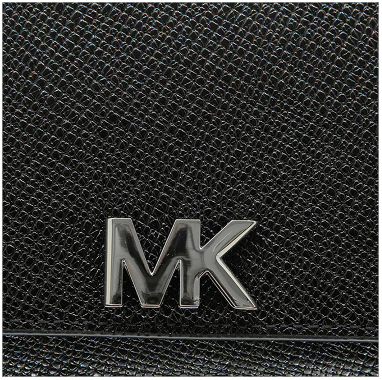 michael kors(迈克·科尔斯) 黑色皮质mk标识手拿钱包链条单肩包