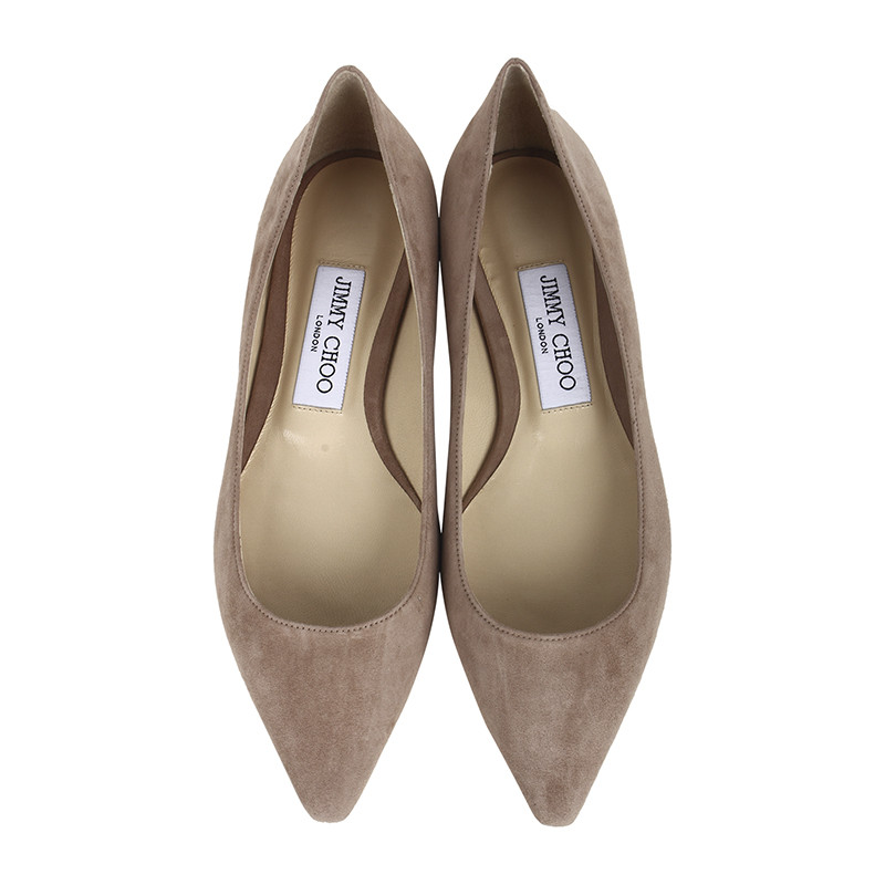 jimmy choo/周仰杰 女士绒面皮革尖头单鞋平跟鞋 romyflat sue ballet