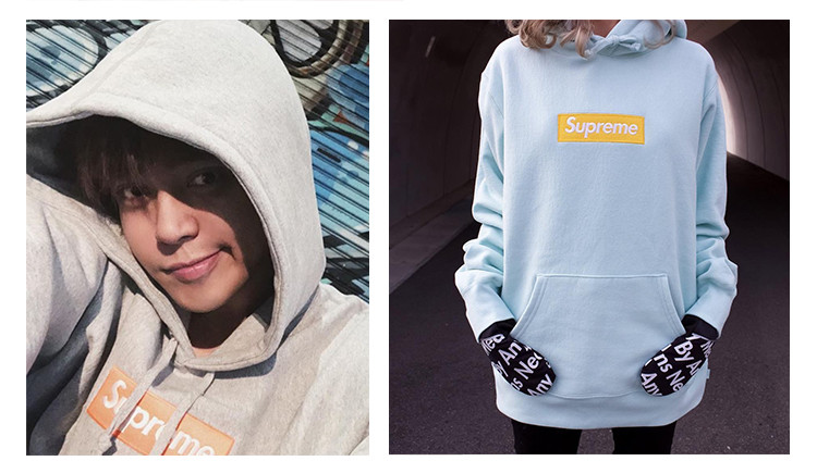 同款】supreme 17fw box logo hooded sweatshirt 经典款 明星同款