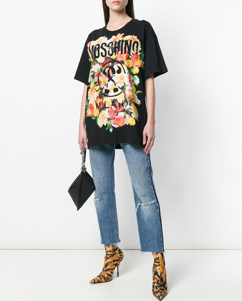 moschino/莫斯奇诺 花团锦簇女士短袖t恤