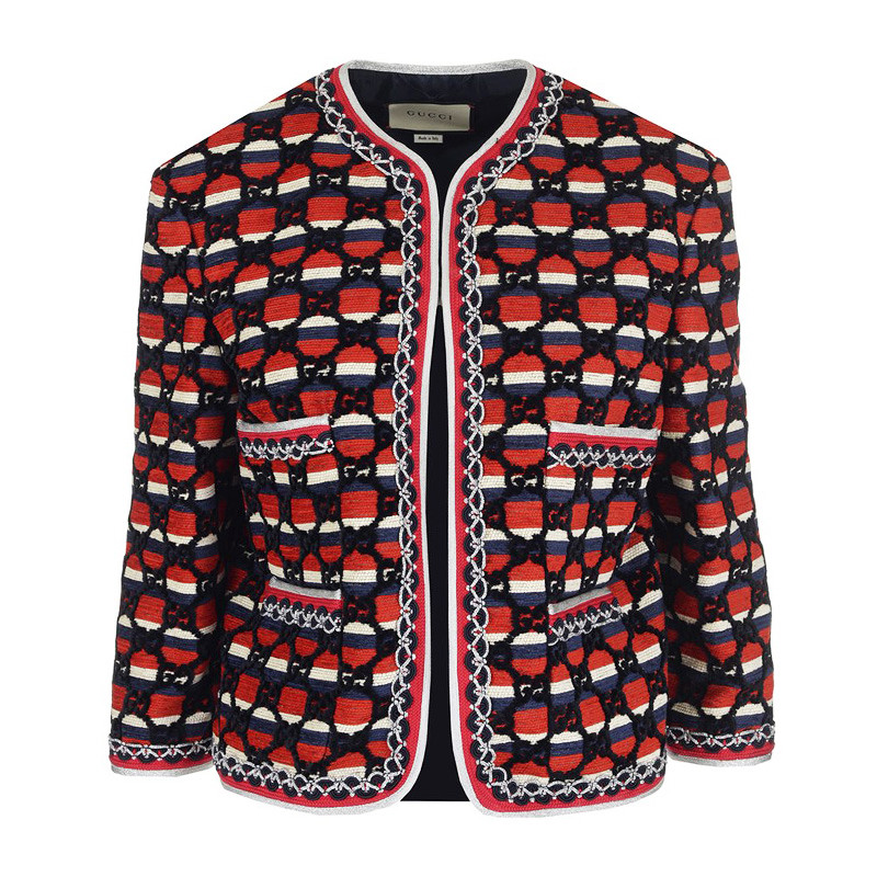 gucci/古驰 18秋冬 新款女装外套粘胶丝绒花束夹克516416/zlv05