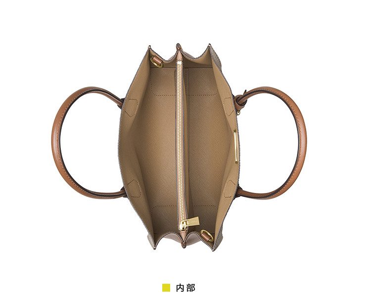 kors/迈克·科尔斯 mk 纯皮 mercer 系列 锁头手提包 棕色香草色