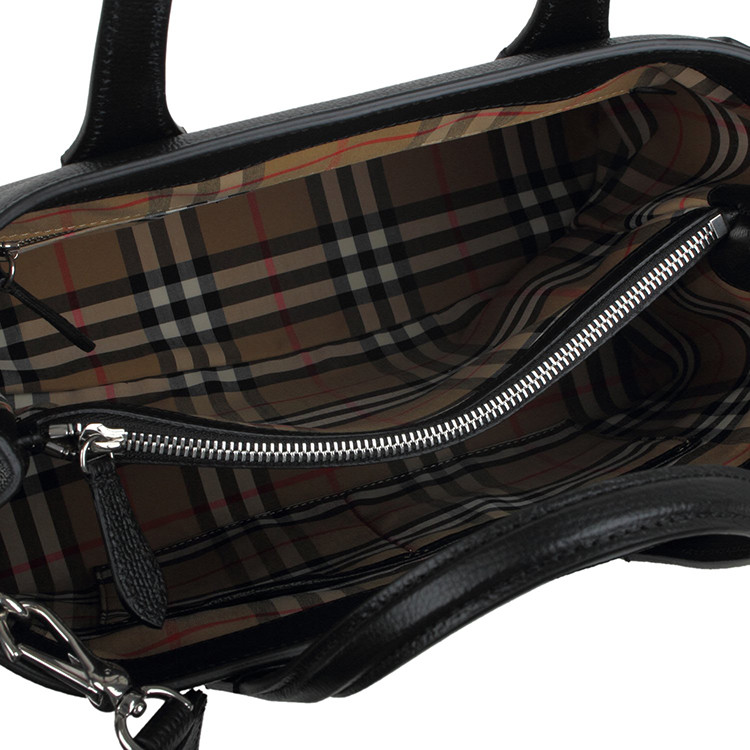 burberry/博柏利thebanner-中号vintage格纹拼皮革女士班纳手袋单肩