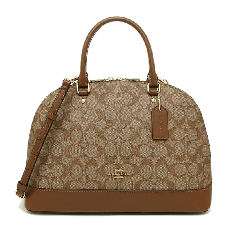 【coach蔻驰 手提包】coach/蔻驰 女士棕色pvc手提斜挎包【正品 价格