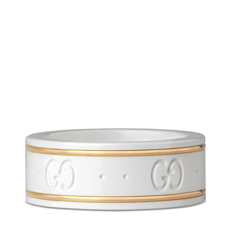 gucci(古驰) 白色陶瓷男女同款戒指 9#【北京同城闪送】