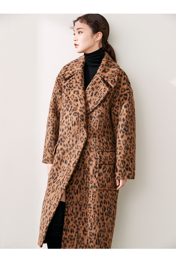 avouavou 女士豹纹羊毛大衣