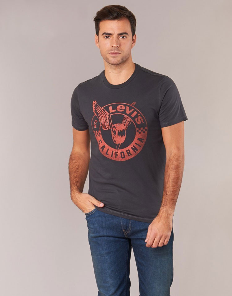 levis/levis 李维斯男士圆领印花图案短袖t恤 偏大一码