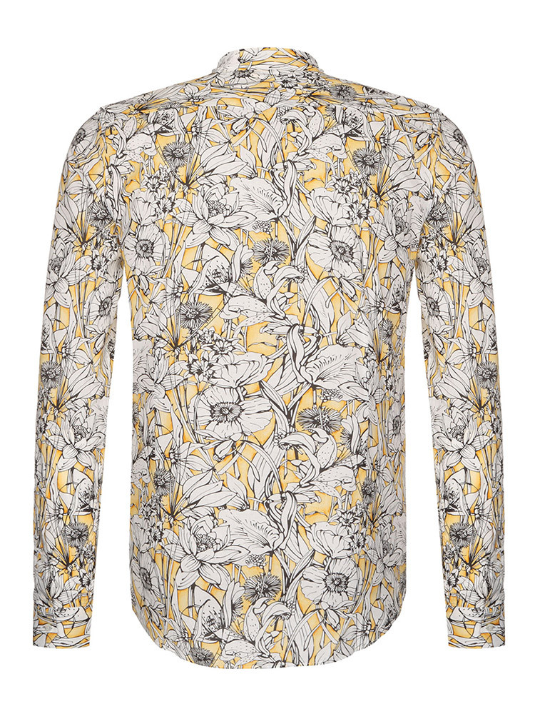 gucci/古驰 黄色印花男士长袖衬衫 309115-z3518-7001