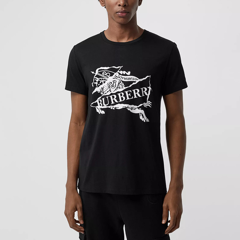 burberry/博柏利 拼贴徽标印花棉质男士t恤衫 8007016