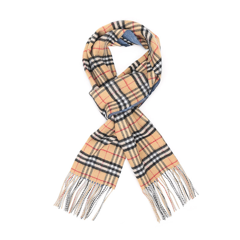 【包税】【18秋冬新款】burberry/博柏利 格纹双色羊绒中性款围巾