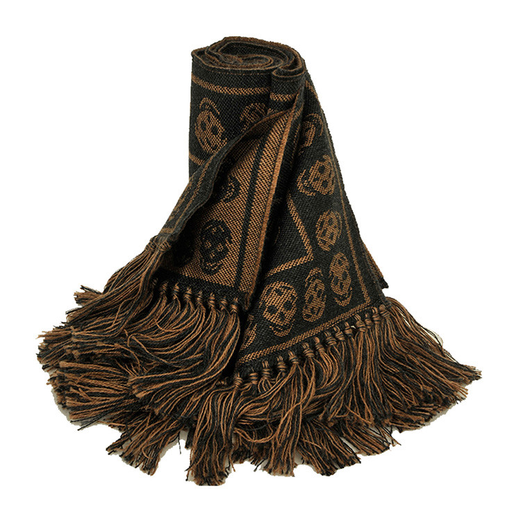 【designer acc】alexander mcqueen/亚历山大麦昆骷髅头印花羊毛围巾