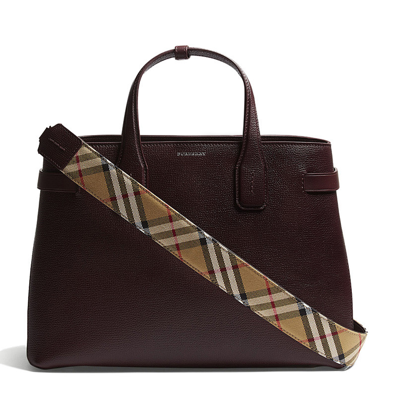 burberry/博柏利 女士中号粒面皮革手提包