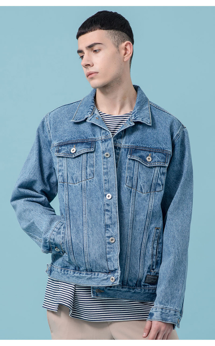 [18春夏新品] zplish 男士蓝色纯棉牛仔衣