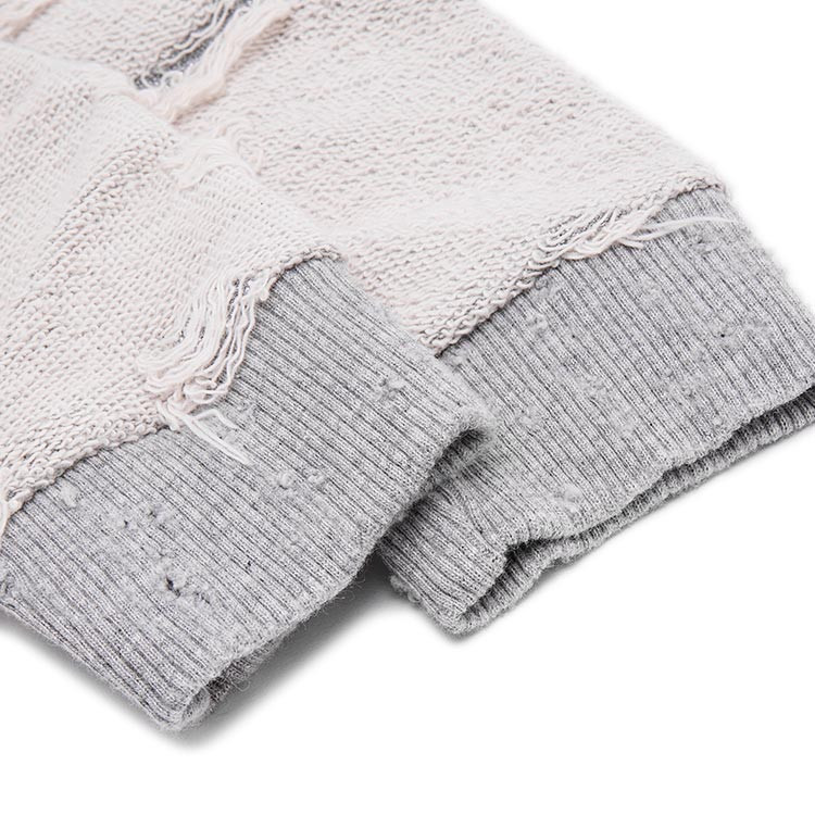 【米兰仓现货速发】 diesel/迪赛 圆领 长袖 浅灰色 休闲 收口袖 破洞