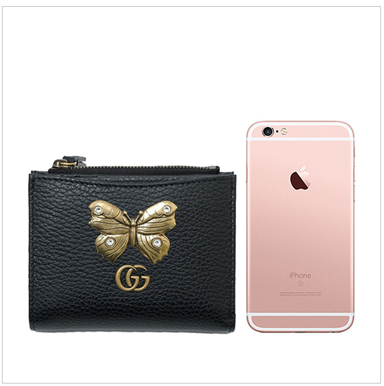 gucci 古驰 女士牛皮小蜜蜂短款零钱包钱包