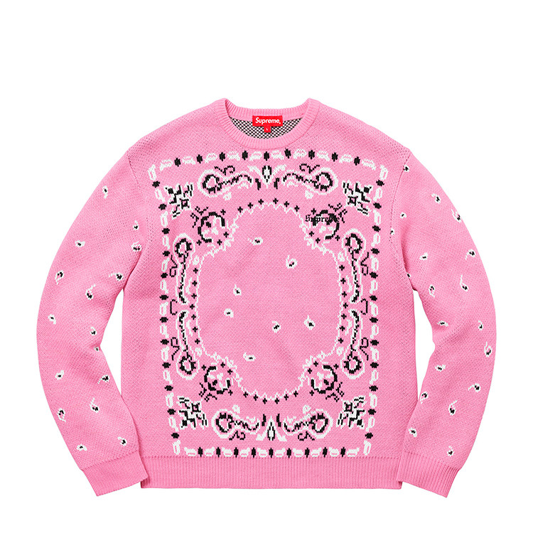 supreme 18ss bandana sweater 腰果花 毛衣 针织衫 长袖