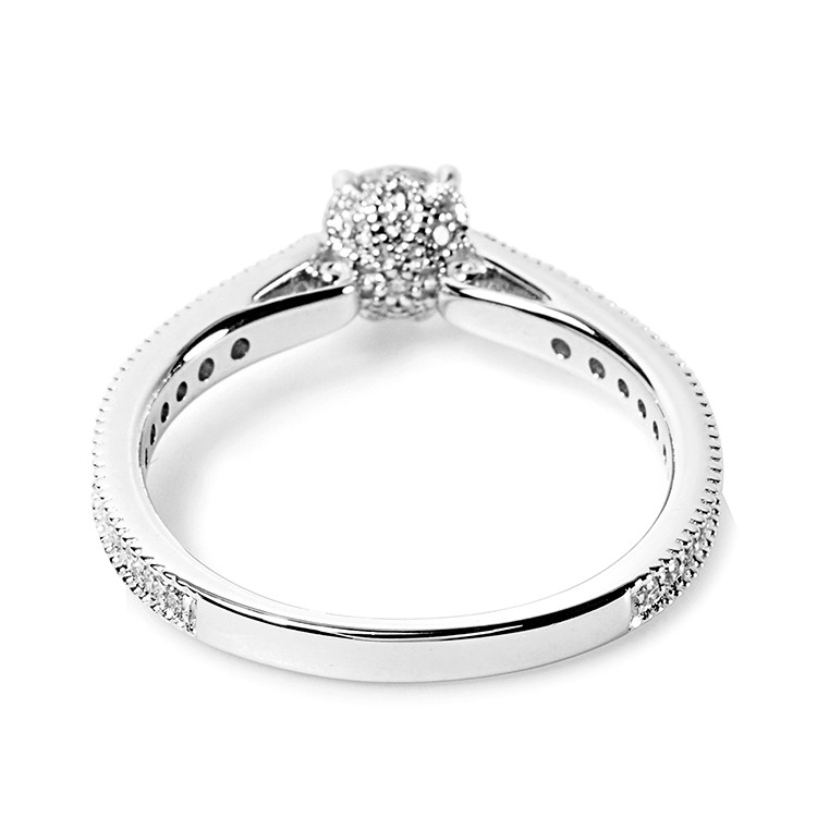 half&half 18k金 白金色 钻石戒指 dr25933w050-20585 铂金色 铂金色